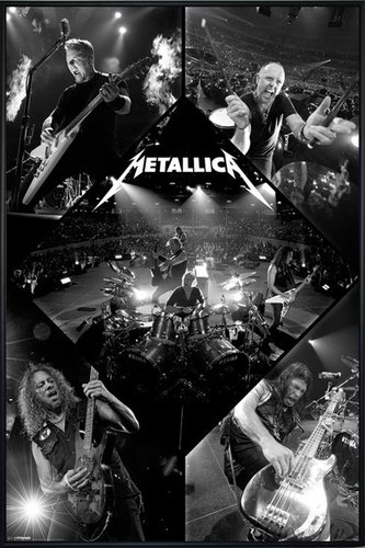 Close Up Metallica Poster Live (93x62 cm) gerahmt in: Rahmen schwarz