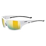 uvex sportstyle 222 pola - Sportbrille für Damen und Herren - polarisiert - druckfreier Tragekomfort & perfekter Halt - white/yellow - one size