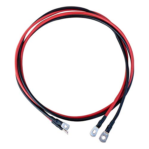 ECTIVE Wechselrichter-Kabel – M6/M8, 3m, rot/schwarz, Kupfer, 10 mm² - Batteriekabel, Kabel-Satz, Kabel für Wechselrichter 300W mit Ringösen für 24V Batterie, Versorgungsbatterie, Autobatterie