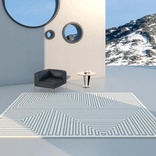 18meng Art Teppich Schwarz weiß Moderne minimalistische Nähte Mode Flauschiger Teppich - Wohnzimmer und Schlafzimmer Teppich Kurzflor Extra Weich Waschbare teppiche 160x230cm