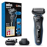 Braun Series 5 Rasierer Herren, mit EasyClick Aufsatz, Elektrorasierer & Präzisionstrimmer, 3-Tage Barttrimmer, EasyClean, Wet & Dry, wiederaufladbar & kabellos, Geschenk Mann, 51-B1820s, blau