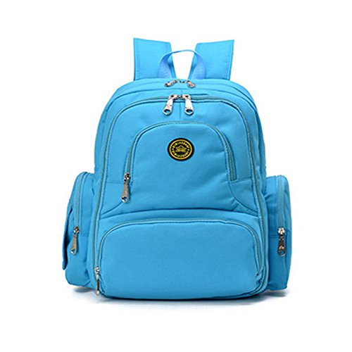Wickelrucksack Wickeltaschen Mutter Rucksäcke inklusive Wickelauflage, Taschenbefestigungssystem für den Kinderwagen (Hellblau)