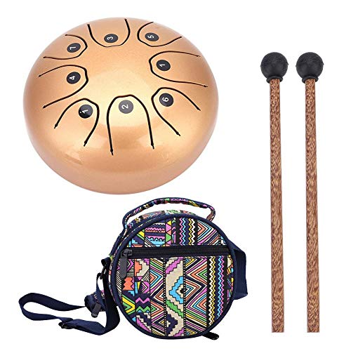 Lotus Drum, Ethereal Percussion Drum, 5,5 Zoll für Meditation mit Schlägeln zum Entspannen des Percussion Instruments(Golden)