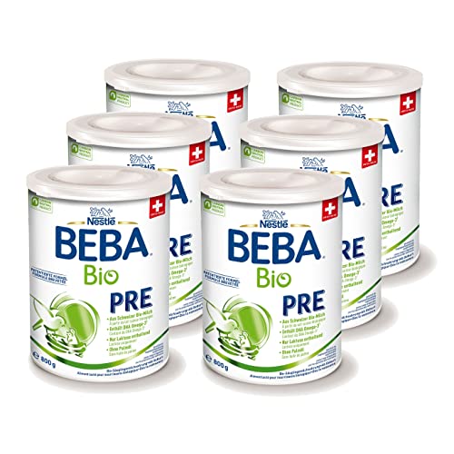 BEBA PRE Bio Anfangsmilch, Anfangsnahrung von Geburt an (6 x 800g), 4800.0 gramm