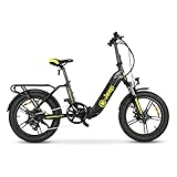 Jeep E-Bikes Unisex – Erwachsene FR 7000 E-Bike, Schwarz, 20 inches