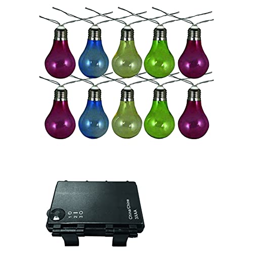 Luxform Beleuchtung Batterie Stringlights - 10 farbige Glühbirnen