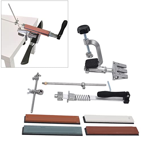 Messerschärfer-System, Professionelles Edelstahl-Präzisions-Messerschärf-Kit-System mit 10 Wetzsteinen, Messerschärfer-Schleif-Kit mit Fester Basiswinkeleinstellung für die Küche zu Hause