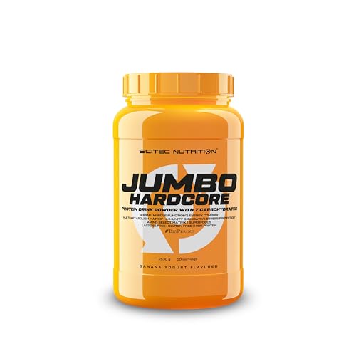 Scitec Nutrition Jumbo Hardcore, Aromatisiertes Eiweiß Getränkepulver mit Kohlenhydraten, 1530 g, Banane-Joghurt