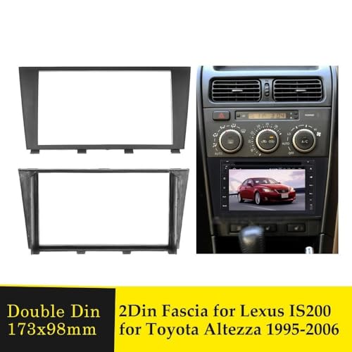 Doppel-DIN-Blende für Lexus IS200 Fortoyota Altezza 1995-2006 Stereo-Panel Radiorahmen DVD Montage Installation Trim Kit Blende Radio Kit
