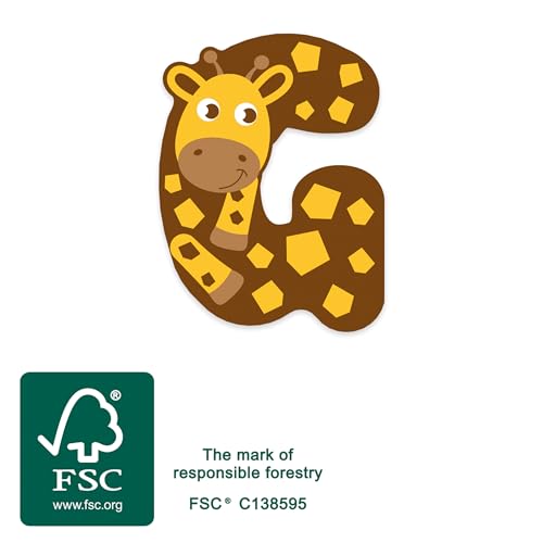 small foot Holzbuchstaben-Set Kinderzimmer G aus FSC® 100%-zertifiziertem Holz, Tier-Buchstaben zum Sammeln, 12514