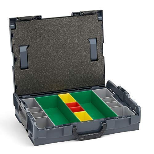 Bosch Sortimo Werkzeugkoffer-Set • L-Boxx 102 anthrazit • bestückt mit Ordnungssystem Insetboxen-Set G3