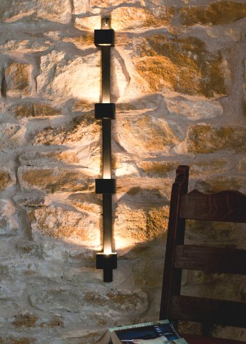 DanDiBo Wandteelichthalter aus Metall Schwarz Wand Four Wandkerzenhalter 92 cm Teelichthalter Kerzenhalter