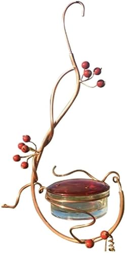 Roter Beeren-Hängespender for Kolibri im Innenhof, Vogel-Wassertränke for draußen, Frühling, Sommer, Terrasse, Garten, Hof (B, Einheitsgröße)