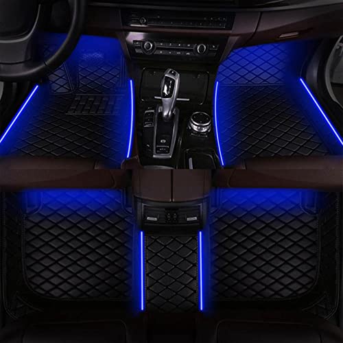 Auto Fußmatten Leder Leuchtende für Hyundai ix35 (SUV) 2010 2011 2012 2013 2014 2015, Allwetter Fussmatten Set Zubehör Fußmatte,Blue