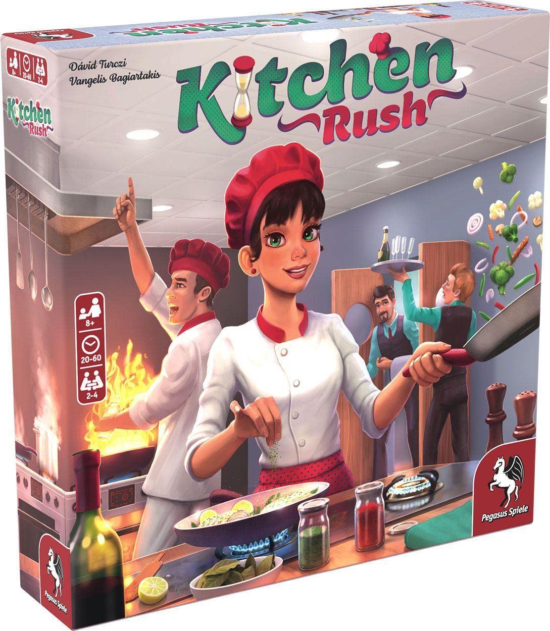 Pegasus Spiele Press Kitchen Rush Board Game Ages 8+ 2-4 Players 20-60 Minutes Playing Time 51223E Multicolor
