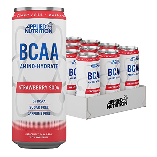 BCAA Amino-Hydrate Caffeine Free Cans, Strawberry Soda - 12 x 330 ml.