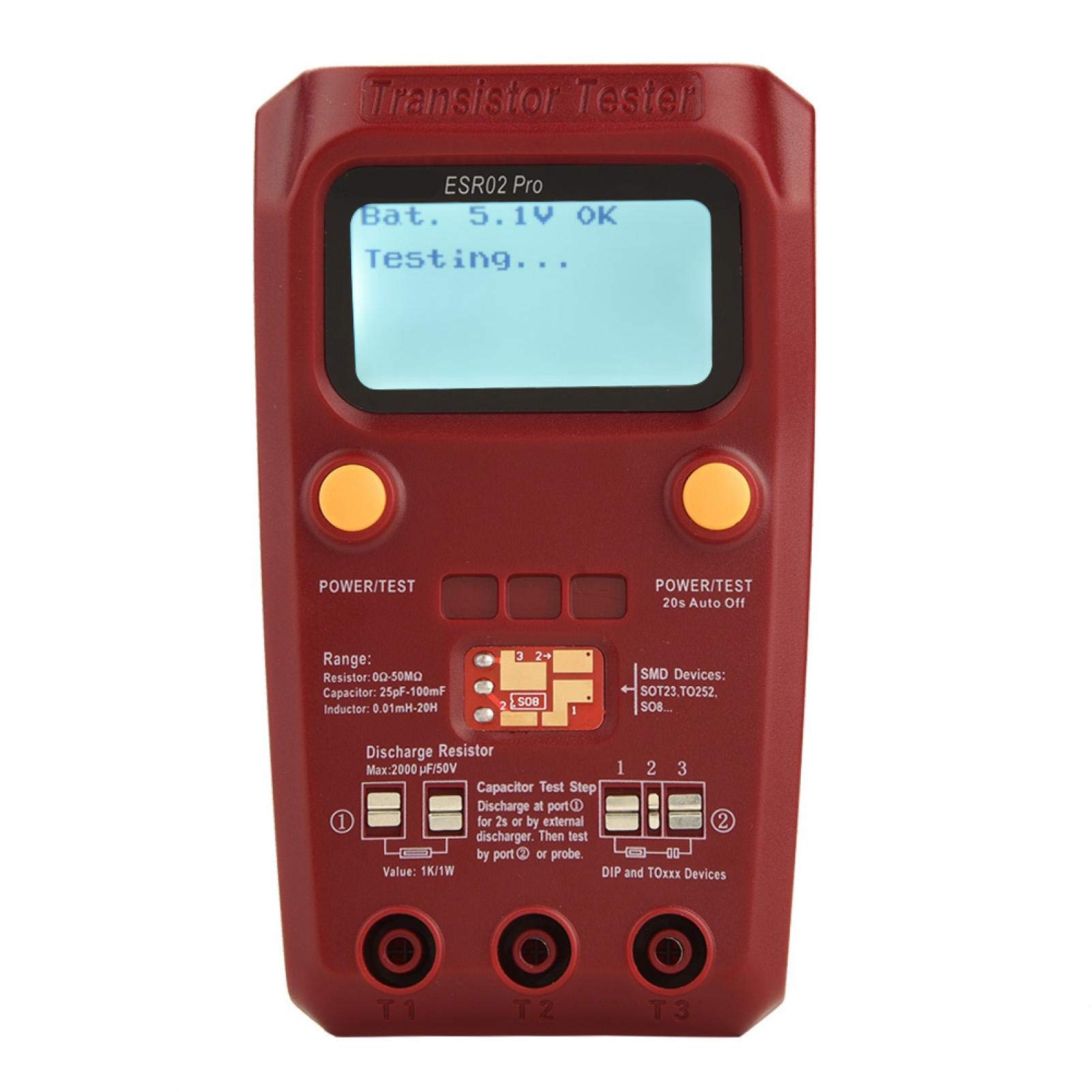 Meter Multimeter SMD Chip Komponente Komponente Kondensator Transistor Tester Induktivität ESR Checker für Elektriker für elektronische Wartung Liebhaber