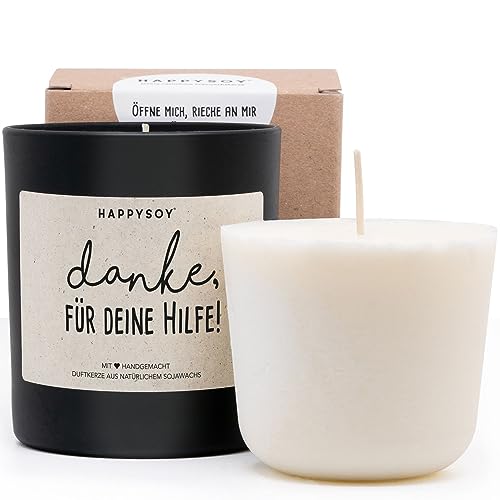 Duftkerze + Refill Wachs - Danke sagen für deine Hilfe Soja Duftkerze im Glas mit Spruch natürlich handgemacht nachhaltig persönlich Geschenk liebevolle Geschenkidee beste Mama Papa Freundin Freund