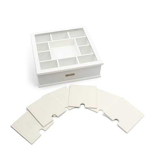 Riviera Maison RM Tea Box with Monogram Coasters 6 Pieces [RMAcc]