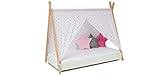 Kinderbett Tipi Indianer Bett ZELT Hausbett mit MATRATZE 180x80 Weiß HIT !!!