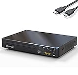 Kompakt DVD-Player Multi-Regionen codefree mit USB-Eingang/ HDMI /Cinch/ MIC Ports und Fernbedienung, Multiformates (mit AV Cable)