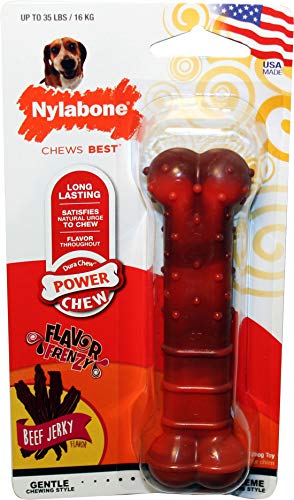 Nylabone Power Chew Textured Beef Jerky Flavor Wolf Bone for Dogs - 3 Pack