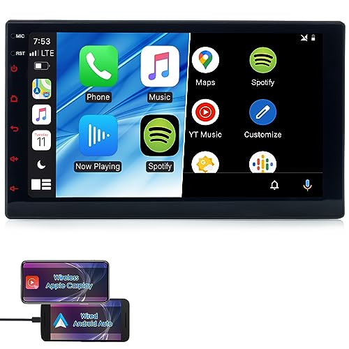 iFreGo 7 Zoll Android 10 Autoradio mit Navigation, 2 DIN Autoradio Bluetooth Autoradio,FM Radio,Touchscreen MP5,USB/AUX, WiFi/GPS/Rückfahrkamera/Mirror Link/RDS/Lenkradsteuerung