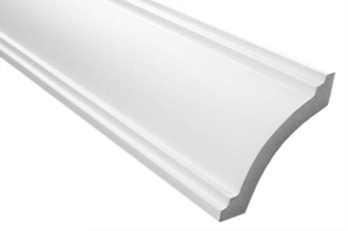 Zierleisten Sparpaket E-26 | leicht und stabil | extrudiertes Styropor | Stuckprofile | Decken-/ und Wandübergang | modern weiß | dekorativ | XPS | 73 x 79 mm | 20 Meter