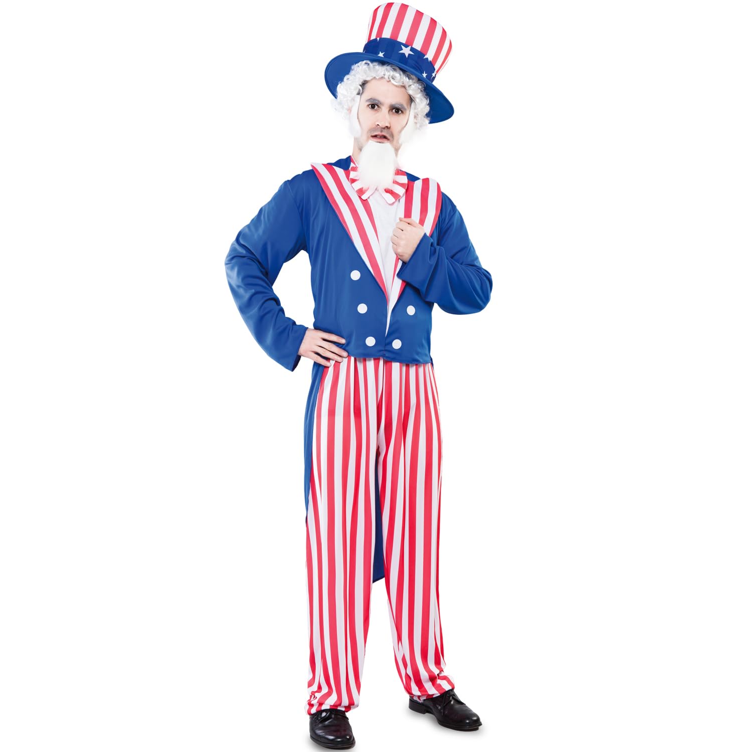 Krause & Sohn Onkel Sam Kostüm Mr. National USA für Herren Gr. M/L Amerikaner rot blau Amerika Fasching Karneval Mottoparty