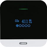ABUS CO2-Melder - CO2WM110 AirSecure - Messgerät für Luftqualität, Luftfeuchtigkeit und Temperatur im Raum - mit Alarm und CO2-Ampel - 10-Jahres-Sensor