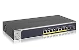 NETGEAR MS510TXPP 10 Port 10gb Switch | Multi-Gigabit LAN PoE Switch Smart (Managed mit 8x PoE+ 180W, 1x 10G-SFP+, Desktop oder 19 Zoll Rack-Montage, ProSAFE Lifetime-Garantie)