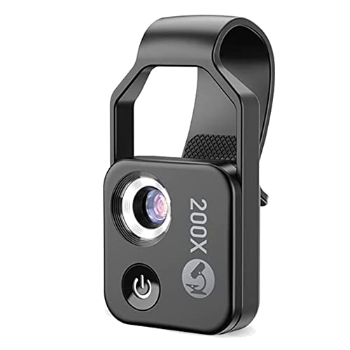 Maxzord 200X Handy-Mikroskop-ZubehöR mit -Objektiv, Tragbares Mini-Digitalmikroskop mit LED-Licht/Universalclip