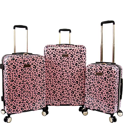Juicy Couture Jane Hartschalen-Koffer-Set, 3-teilig, pink Leopard, Einheitsgröße, Jane 3-teiliges Hartschalen-Trolley-Set