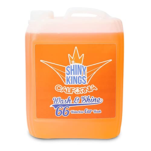Shinykings Wash&Shine 66 WASSERLOSER Auto Reiniger | Kratzfreie Pflege & Glanz-Effekt für Lack, Chrom-, Alufelgen, Leder & Kunststoff | 5 L Auto-Shampoo Kanister umweltfreundich & biologisch abbaubar