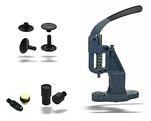 Ista Tools Nietenpresse Set Hohlnieten + Lochpfeife + Hohlnieten Werkzeug + 100 STK. rostfreie Hohlnieten Doppelkopf (13 x 11 mm, Schwarz)