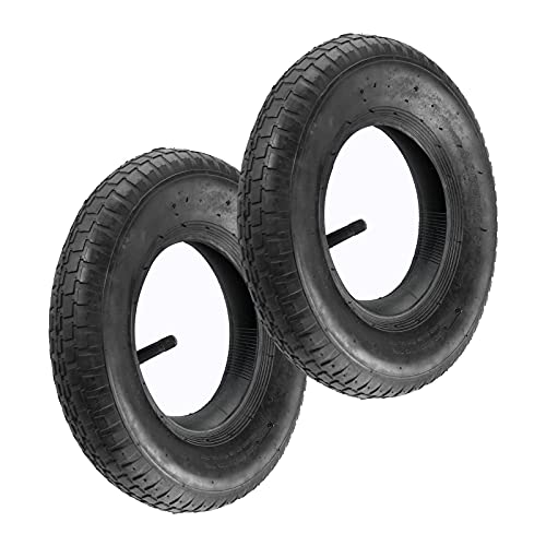 2 x 4.80/4.00-8 Reifen und Innenschläuche für Schubkarren und Wagen