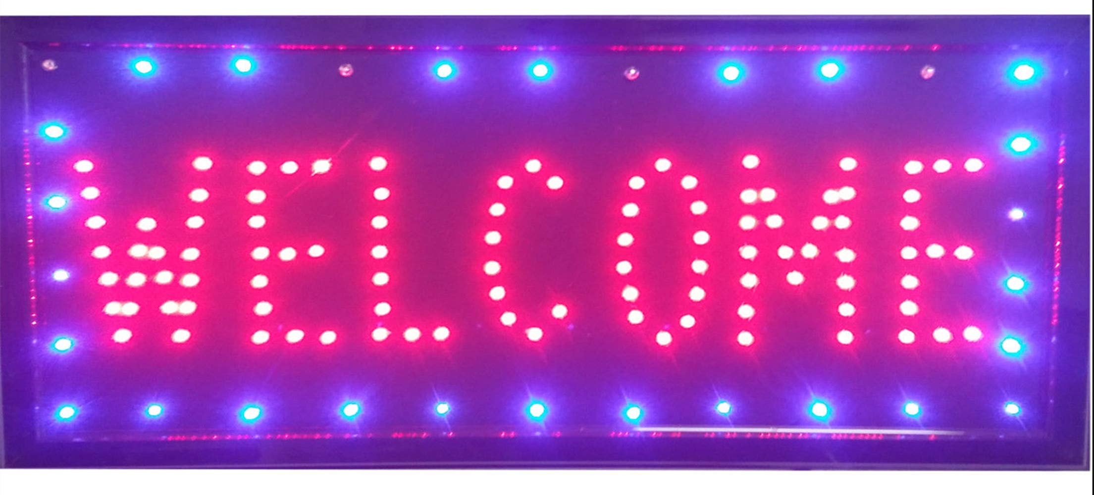Miobo LED Schild Leuchtschild "GEÖFFNET" "OPEN" und viel mehr Reklame LEUCHTREKLAME Werbung versch.stylen (WELCOME) 47