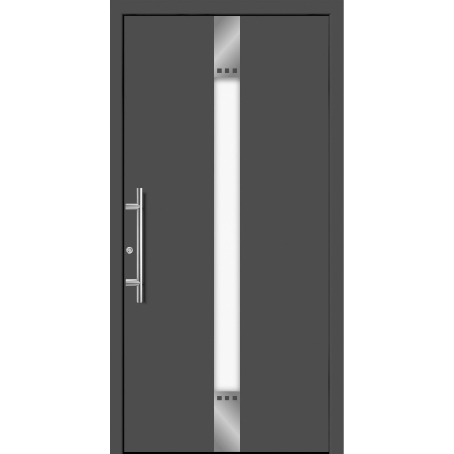 Aluminium-Haustür Moderno M440/P 110 x 210 cm Anthrazit Metallic Anschlag Links