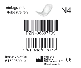 ID - N4 - Hygiene-Einlage mit Klebestreifen - (28x10 cm) - Ontex Inkontinenzversorgung - Inkontinenz