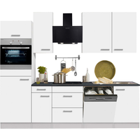 OPTIFIT Küchenzeile mit E-Geräten 'OPTIkompakt Oslo' weiß/anthrazit 270 cm