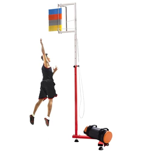 Oiyekntd Vertikales Sprungmesswerkzeug, einstellbare Höhe tragbare vertikale Sprung -Trainer Tester Basketball Volleyball Stehend Hochleistungs -Vertikalschleppmesser stehend,1.7-3.2m