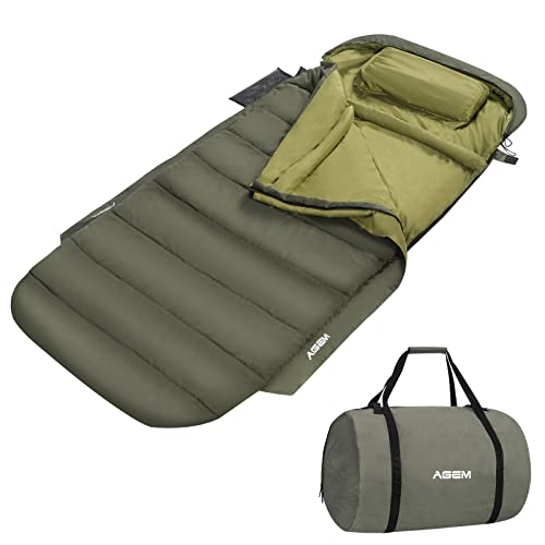 AGEM Schlafsack Sommer Erwachsene 3-4 Jahreszeiten Schlafsäcke Camping Sleeping Bag 225x100cm 4kg (Sommer)
