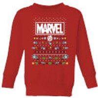 Marvel Avengers Pixel Art Kinder Pullover - Rot - 7-8 Jahre - Rot