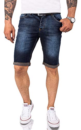 Rock Creek Herren Shorts Jeansshorts Denim Short Kurze Hose Herrenshorts Jeans Sommer Hose Stretch Bermuda Hose RC-2216 Dunkelblau W30