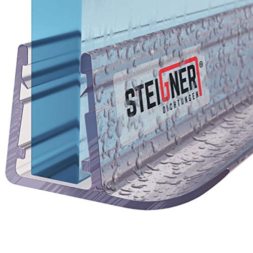 STEIGNER Duschdichtung, 160cm, Glasstärke 6/7/ 8 mm, Gerade PVC Ersatzdichtung für Dusche, UK14