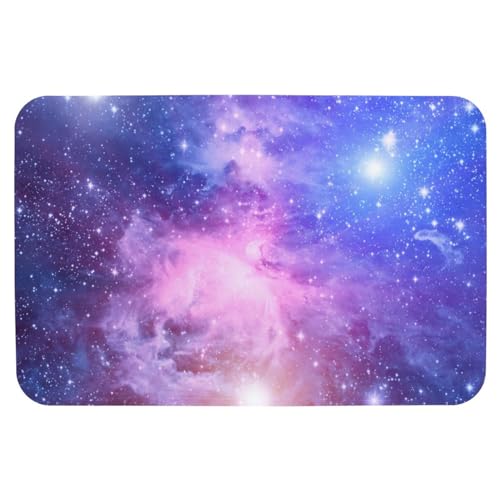 MUOOUM Galaxy Space Star Badezimmer-Badematte, wasserabsorbierend, rutschfest, für Badezimmer, Bodenmatte, Teppich, kühl, dünn, waschbar, schnell trocknend, für Dusche, Badewanne, Innentür, 50 x 80 cm