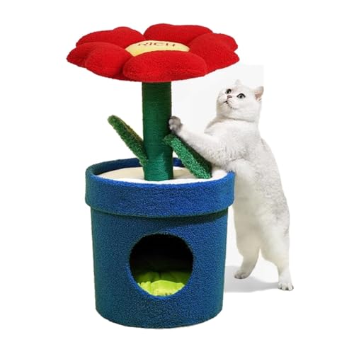 Kratzbaum, Blumen-Katzen-Klettergerüst, Katzen-Sprungplattform, Sisal-Katzenkratzbaum, Katzenwohnung for Kätzchen, große Katzen