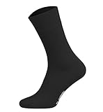 Tobeni 6 Paar Herren Baumwollsocken Komfortbund Socken ohne Gummi Businesssocken Farbe Schwarz Grösse 47-50