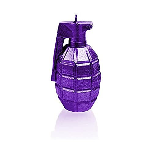 Candellana Groß Grenade Kerze | Höhe: 14,3 cm | Violett | Handgefertigt in der EU