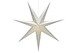 SOLVALLA Paper Star von Markslöjd - Silber Weihnachtslicht Lochmuster schlank - Federung inklusive - 75 cm E14 25W